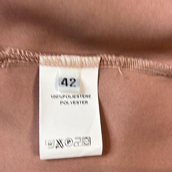 NWT SOALLURE Satin Blush Long Trapeze Dress (004) - Picture 14 of 16